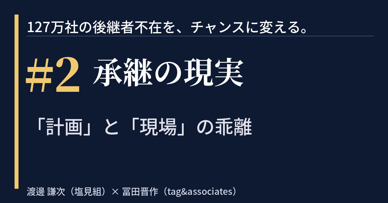 【note】「127万社の後継者不在を、チャンスに変える。」　＃2｜承継の現実——「計画」と「現場」の乖離